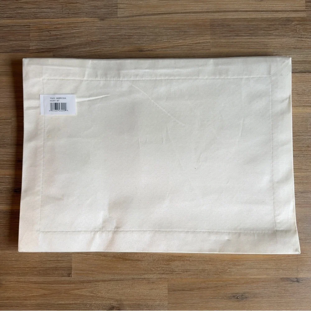 Bed Bath & Beyond Placemats Set Of 12 Ambrosia Textured In Linen And Ivory